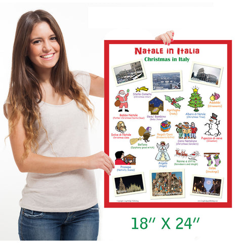 Italian Language Poster - Christmas / Natale: Bilingual Chart for Classroom and Playroom