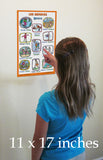 Spanish Language School Poster - Sports -  Wall chart for home and classroom - Bilingual: Spanish and English text