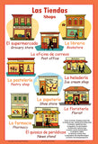 Spanish Language School Poster - Words About Shops/Stores - Tiendas en Español - Wall Chart for Home and Classroom - Bilingual: Spanish and English Text